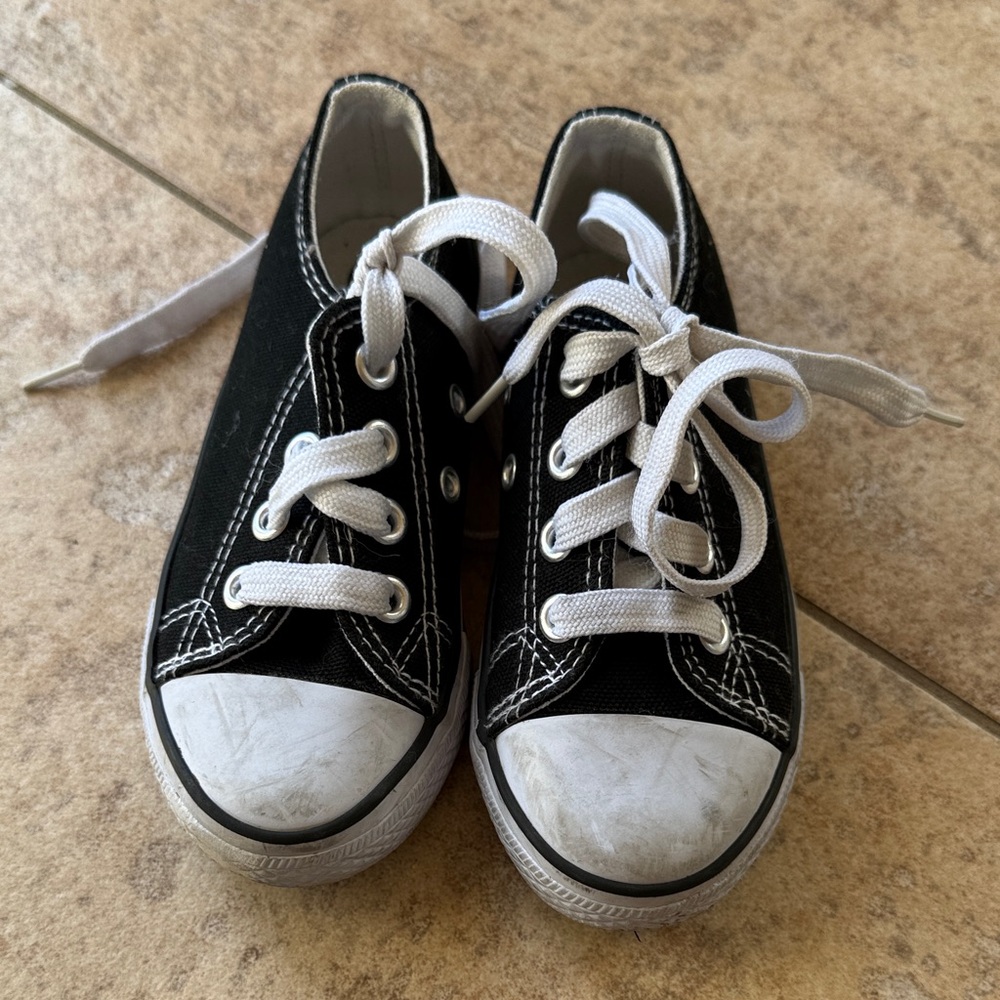 Classic Black and White Kids Sneakers